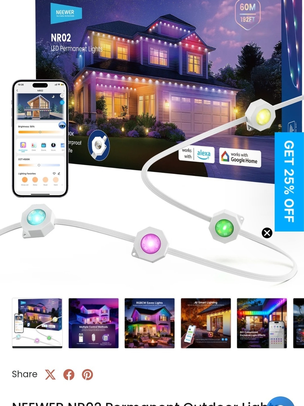 LED permanent Lights For Outdoor